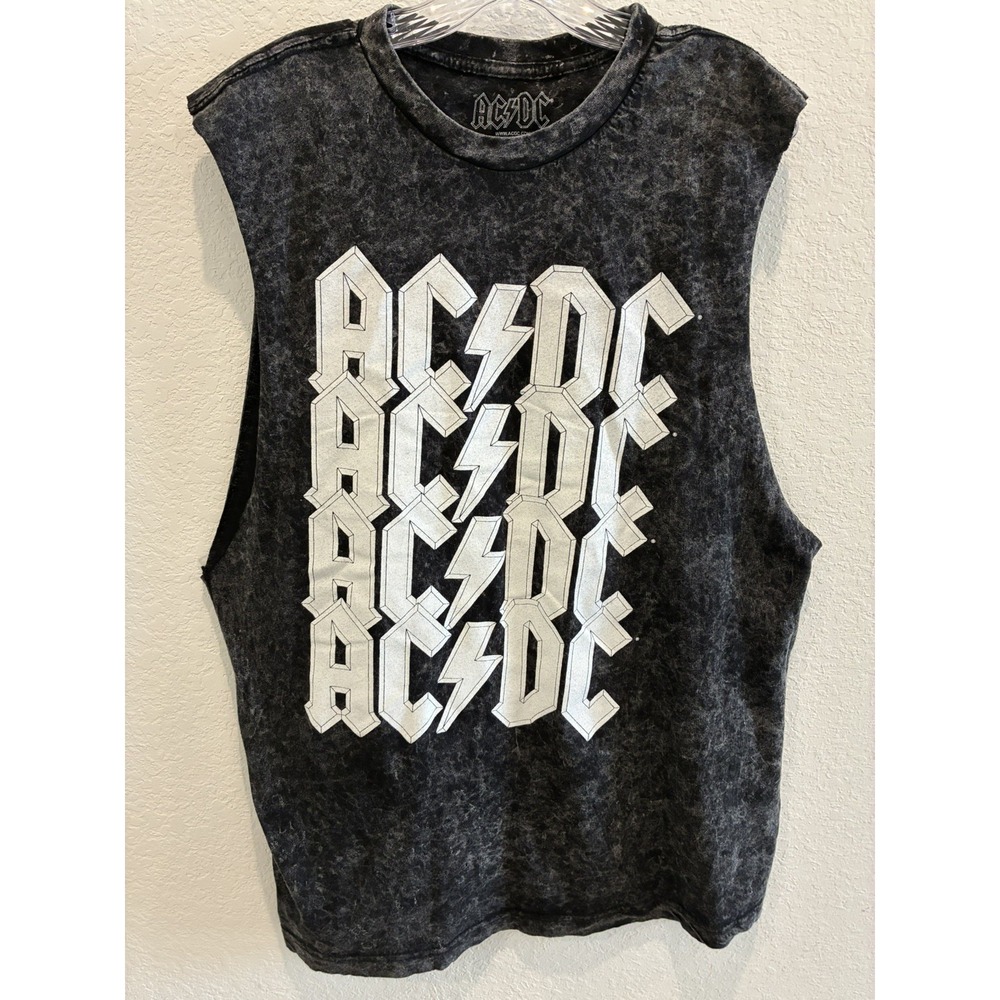 ACDC ~ T Shirt Sleeveless Muscle Tank Top-Large-Vintage look! New